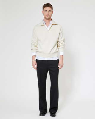 Sweatshirt col camionneur beige