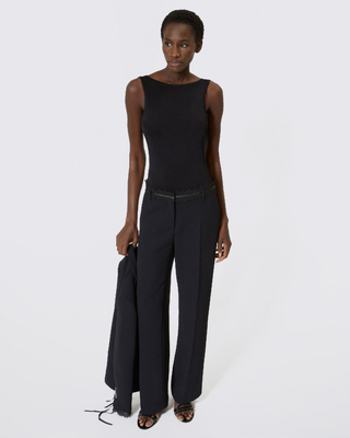 Pantalon tailleur large noir