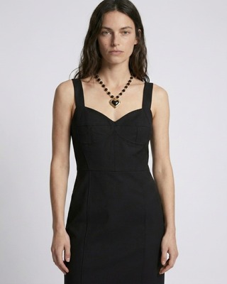 Robe courte effet corset en laine noire