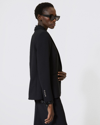 Veste tailleur avec bande dentelle noire