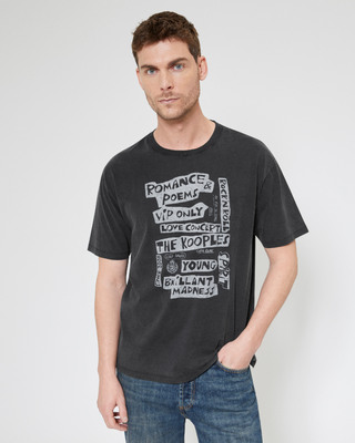 T-shirt avec sérigraphie Romance Poems noir