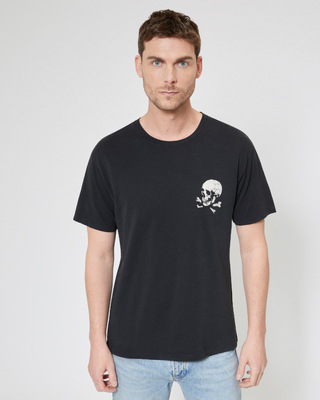 T-shirt avec sérigraphie Skull noir