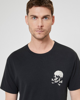 T-shirt avec sérigraphie Skull noir