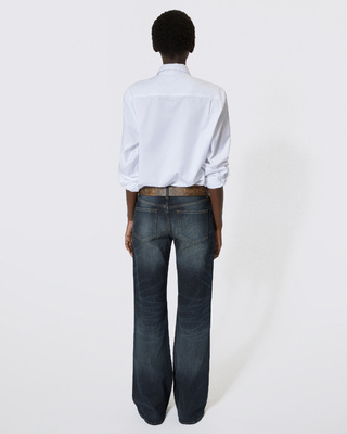 Jean bootcut avec abrasions bleu