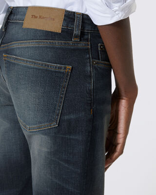 Jean bootcut avec abrasions bleu