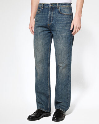 Jean droit bleu gris