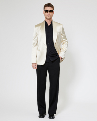 Veste de smoking en satin écru