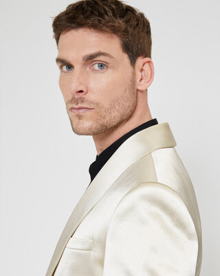 Veste de smoking en satin écru