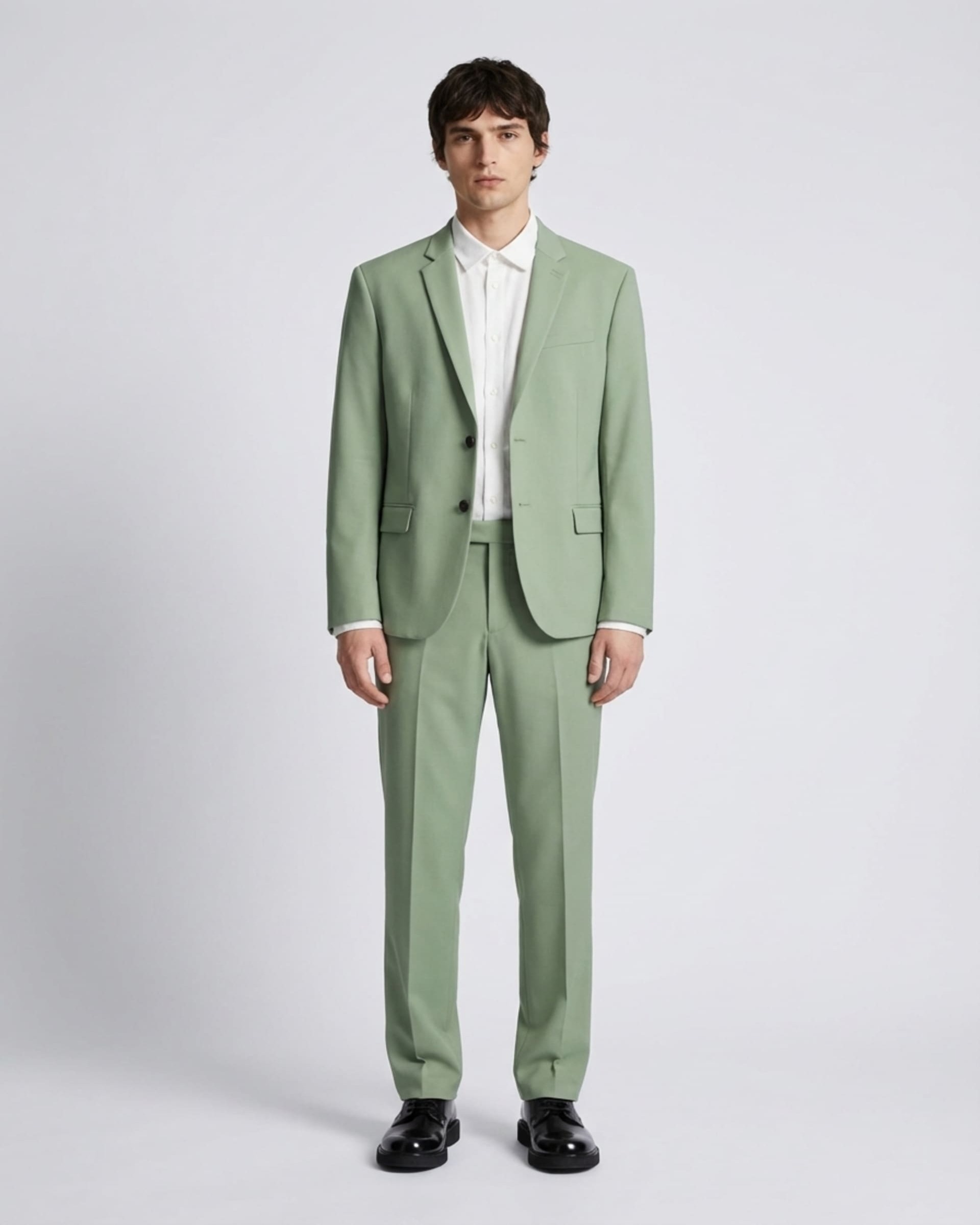 Pantalon de costume droit vert
