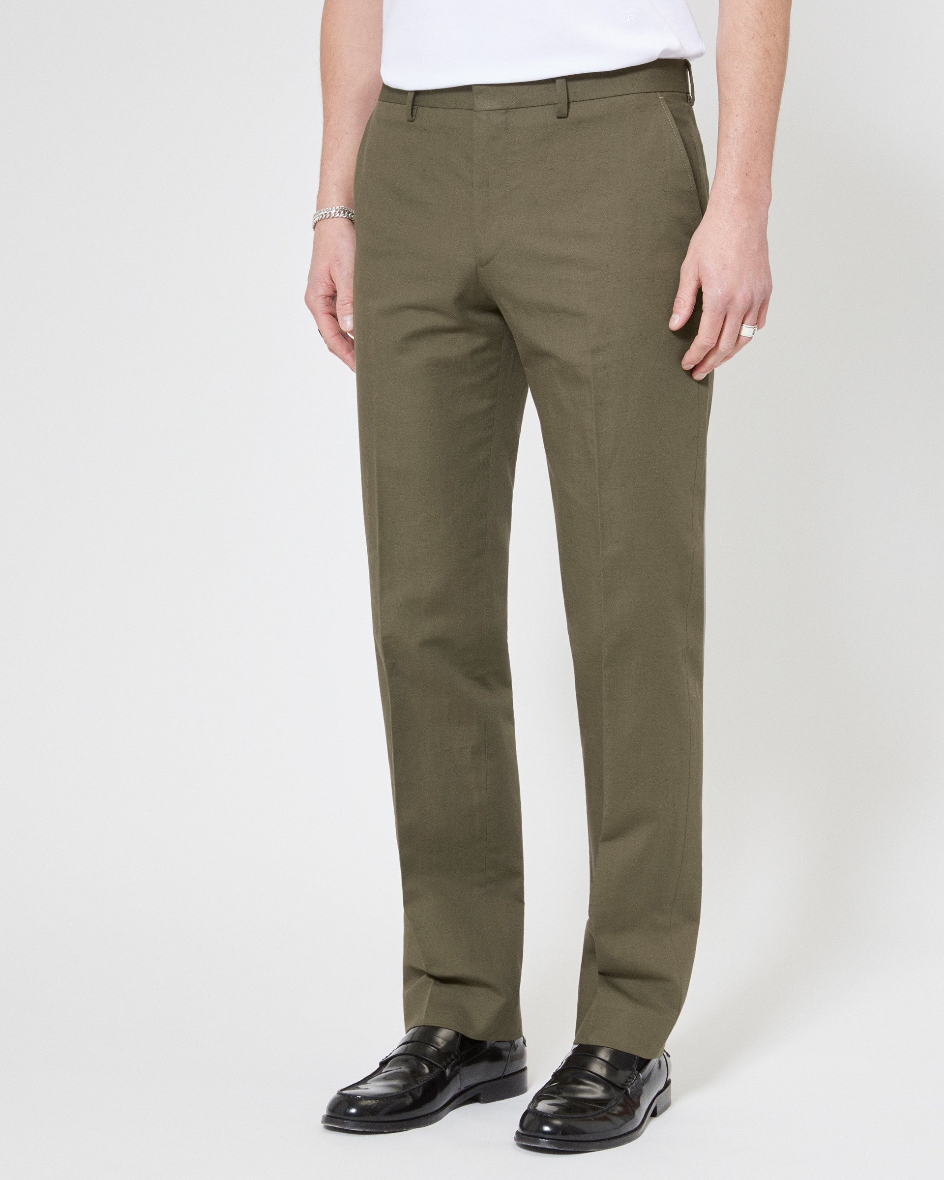 Pantalon de costume droit kaki