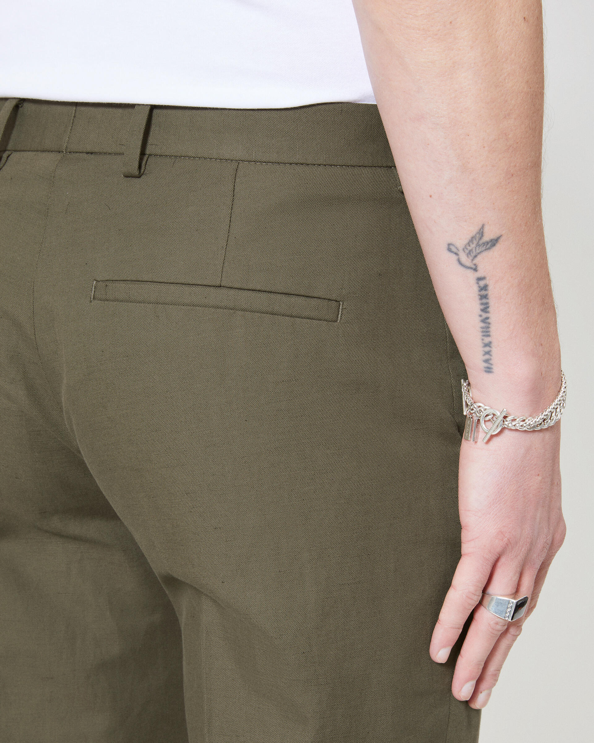 Pantalon de costume droit kaki