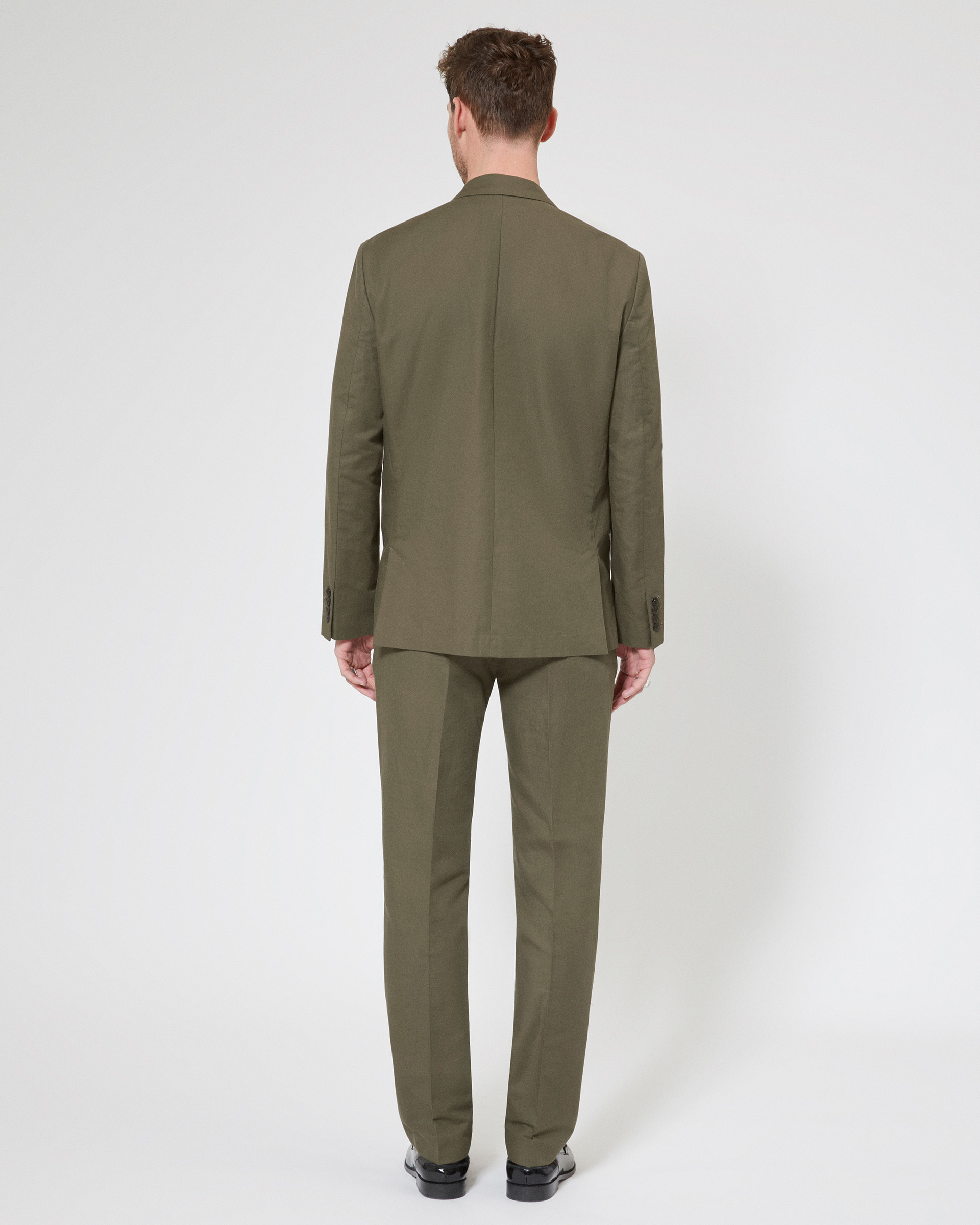 Veste de costume en coton lin kaki