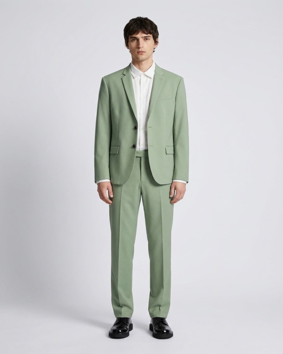 Pantalon de costume droit vert