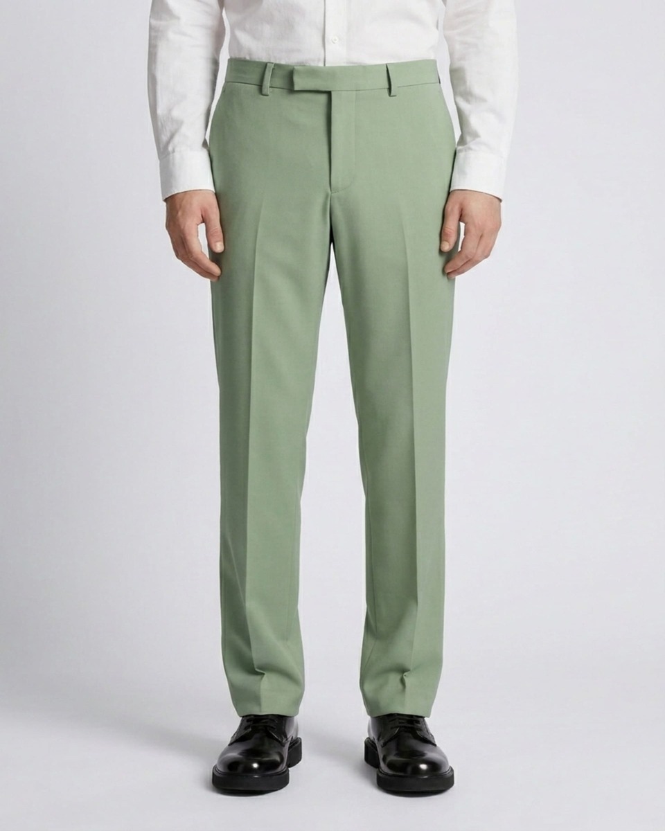 Pantalon de costume droit vert