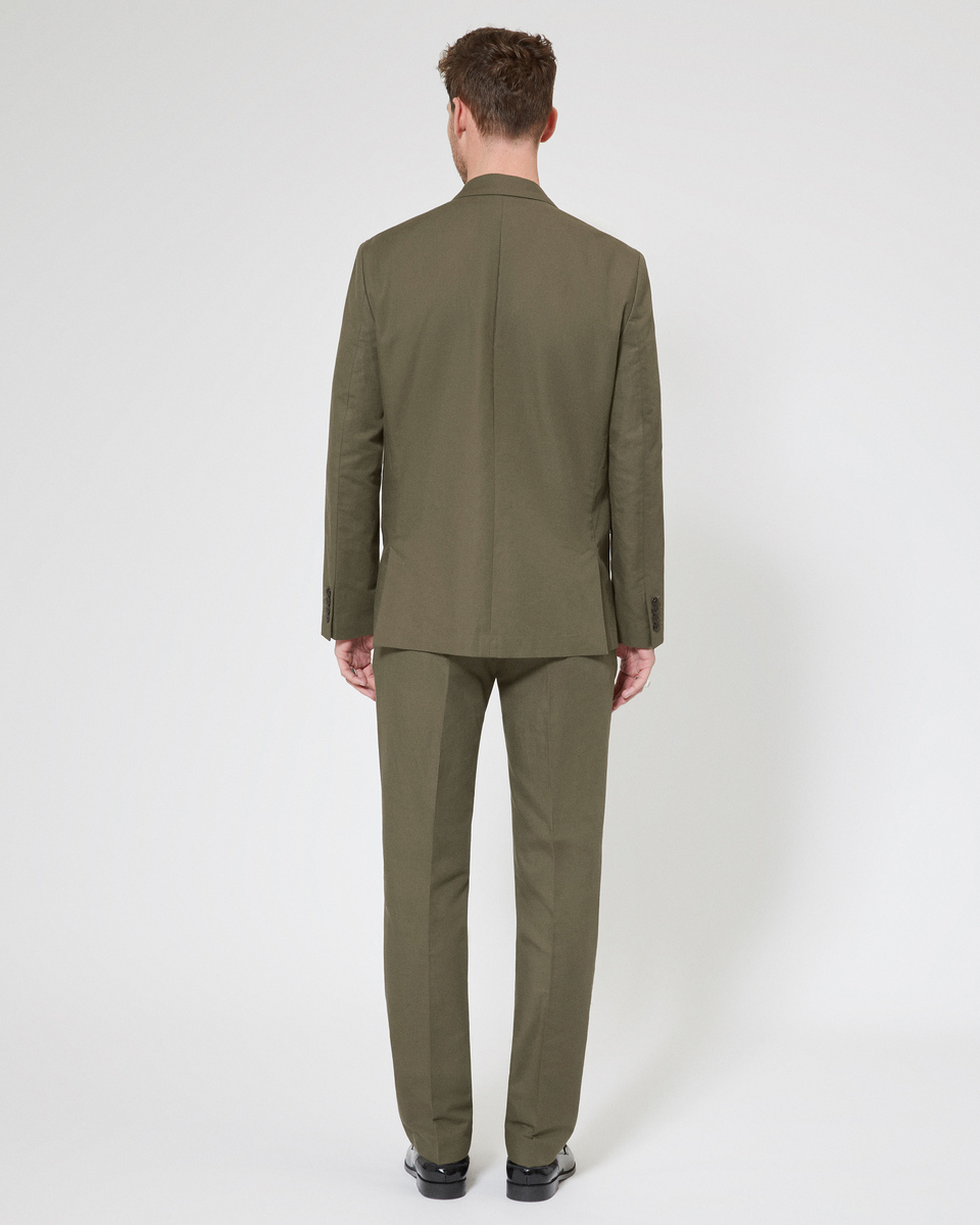 Veste de costume en coton lin kaki