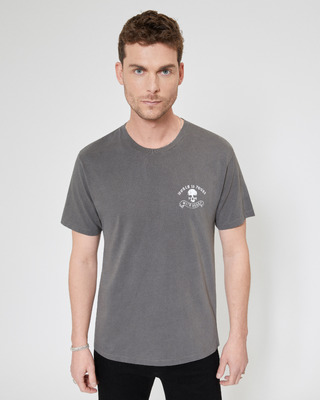 T-shirt avec sérigraphie Skull gris
