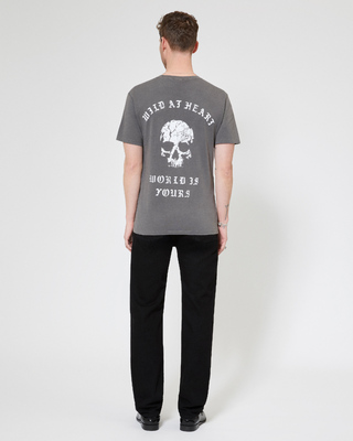 T-shirt avec sérigraphie Skull gris