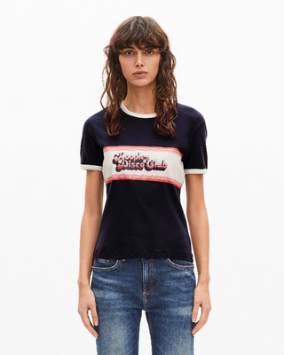 T-shirt avec sérigraphie marine