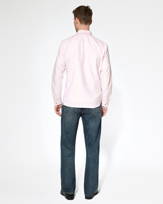 Chemise à rayures blanche et rose