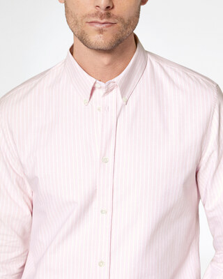 Chemise à rayures blanche et rose