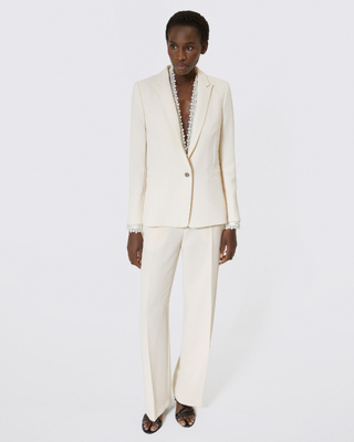 Pantalon tailleur large écru