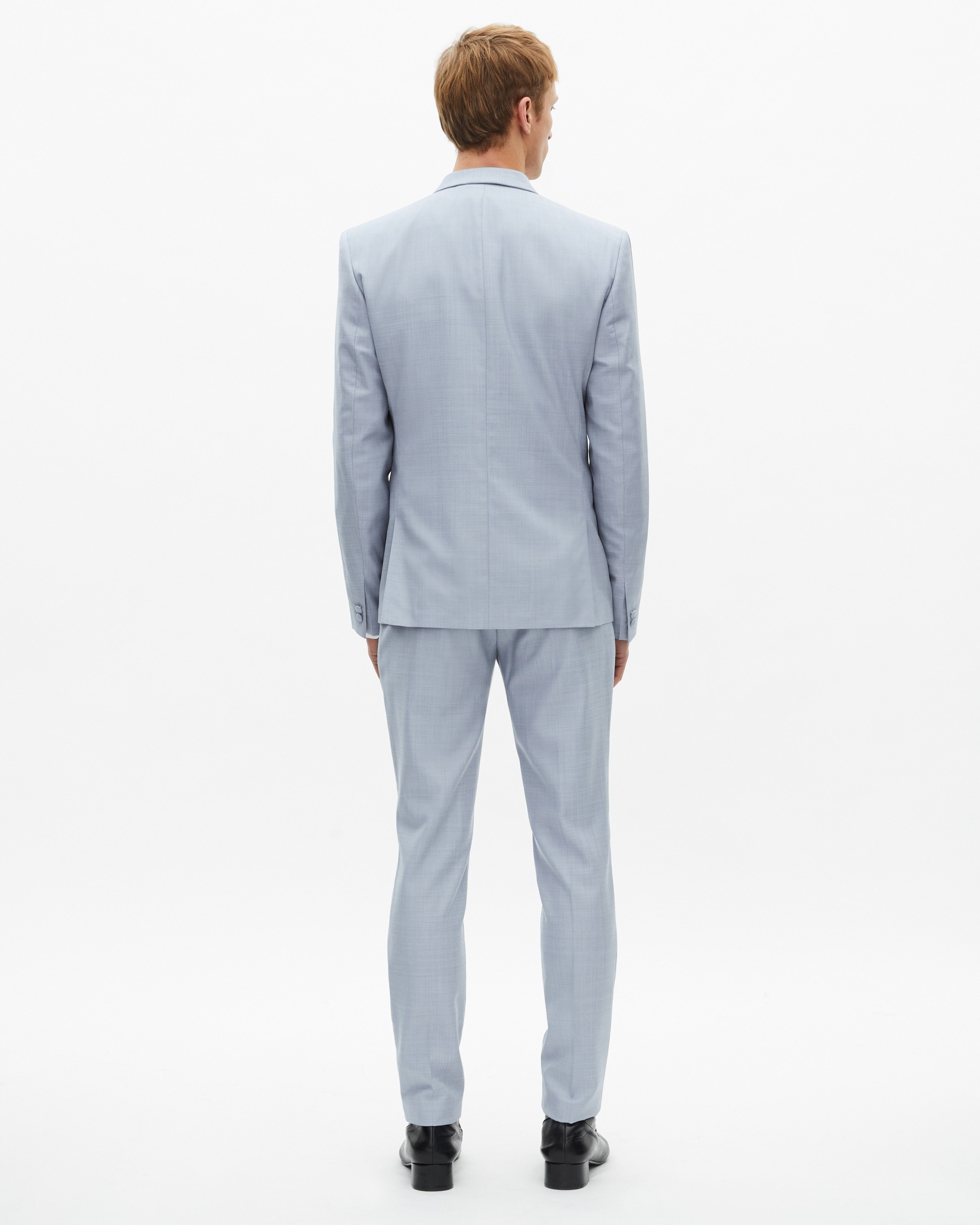 Veste de costume en laine coupe ajustée bleu