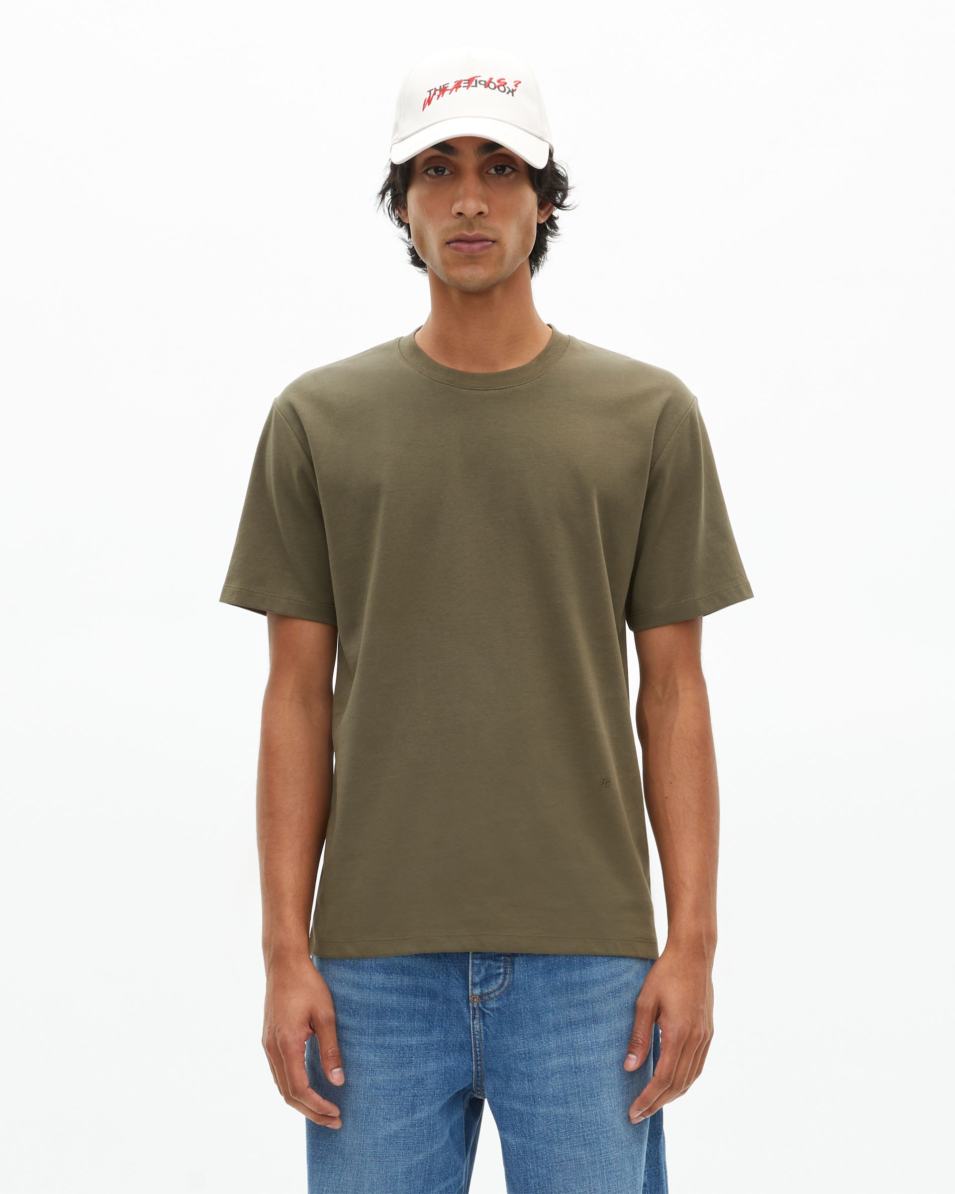 T-shirt Mixte droit uni kaki