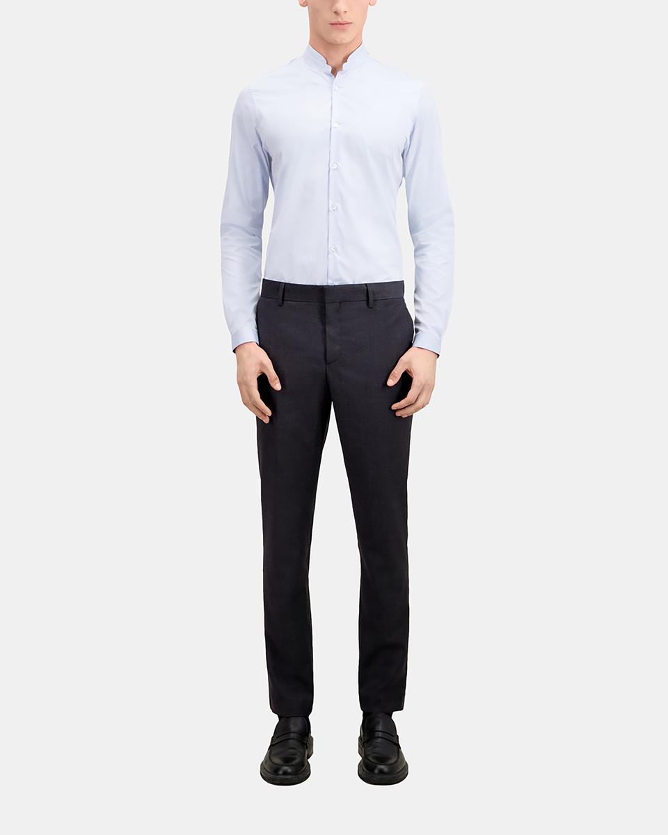 Pantalon de costume ajusté en laine gris
