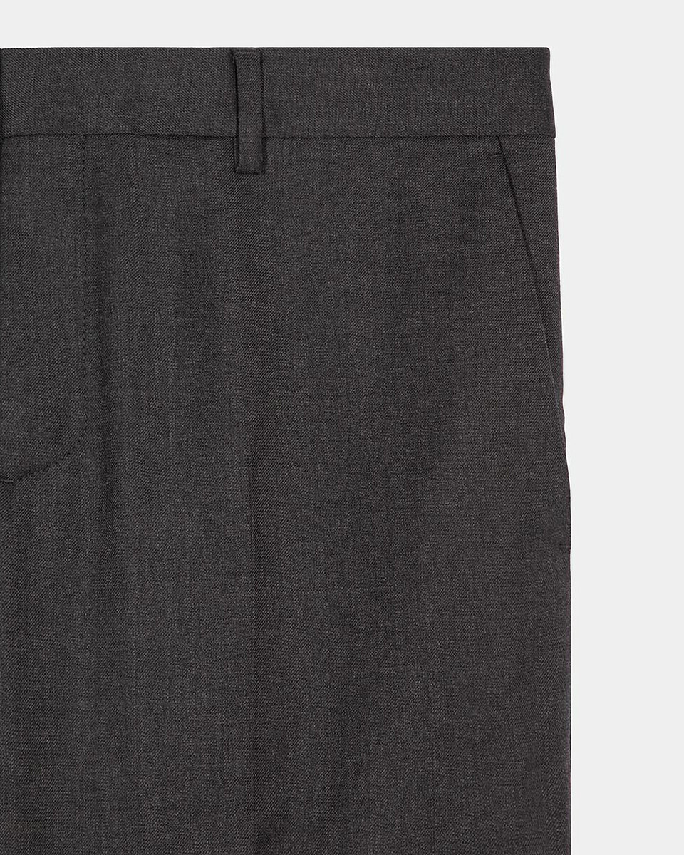 Pantalon de costume ajusté en laine gris
