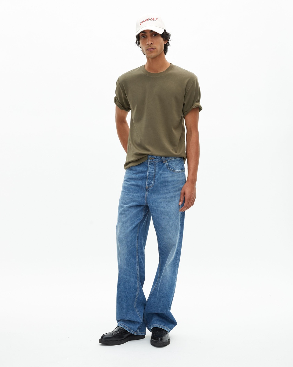 T-shirt Mixte droit uni kaki