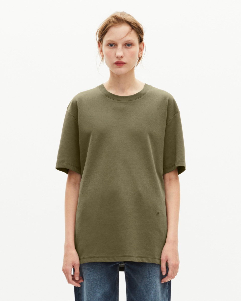 T-shirt Mixte droit uni kaki