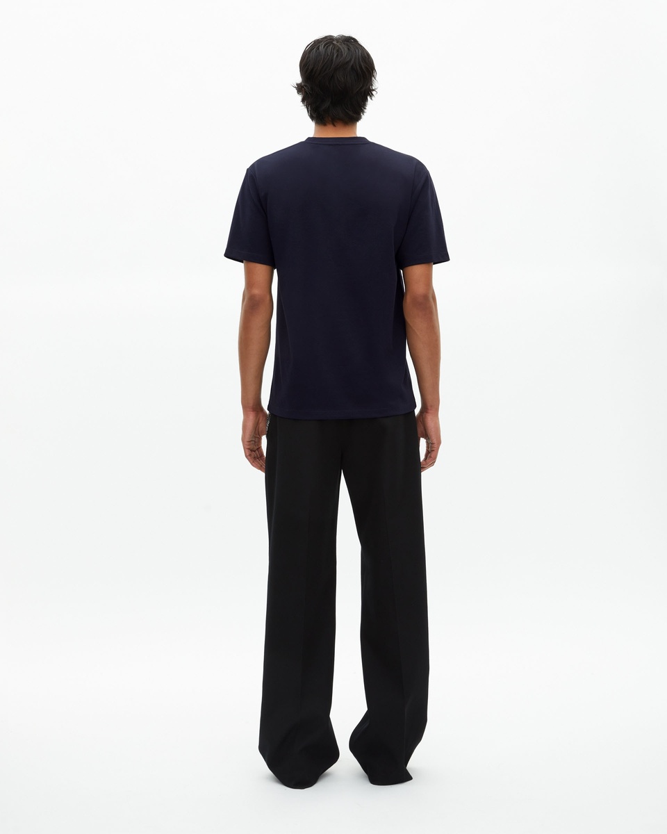 T-shirt Mixte droit uni bleu marine