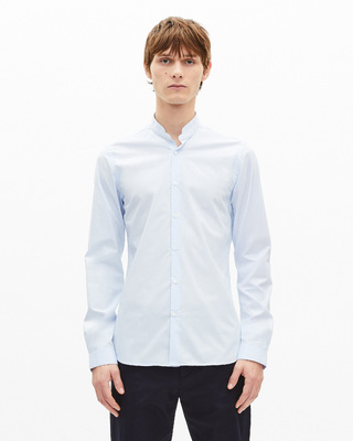 Chemise col officier bleue
