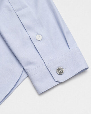 Chemise col officier bleue