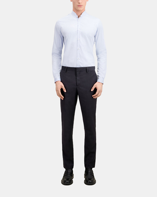 Pantalon de costume ajusté en laine gris