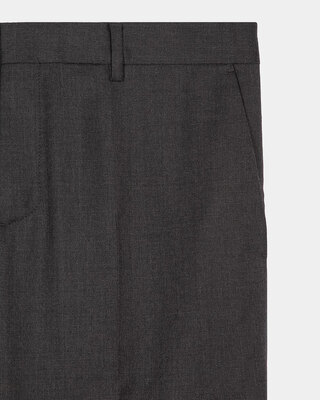 Pantalon de costume ajusté en laine gris