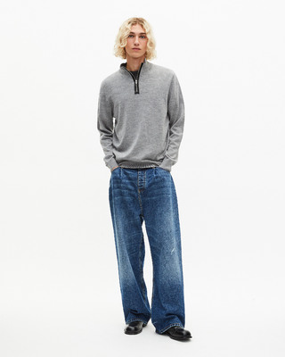 Pull col montant gris 