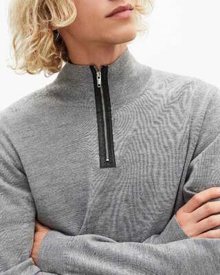 Pull col montant gris 
