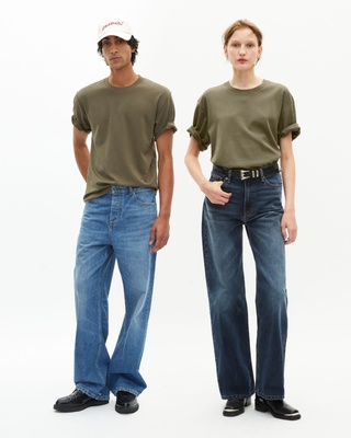 T-shirt Mixte droit uni kaki
