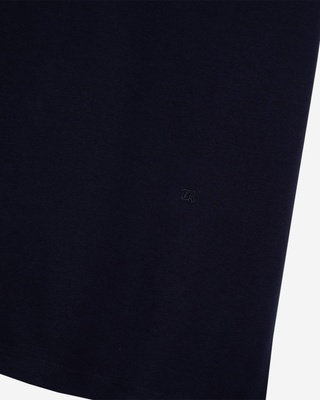 T-shirt Mixte droit uni bleu marine