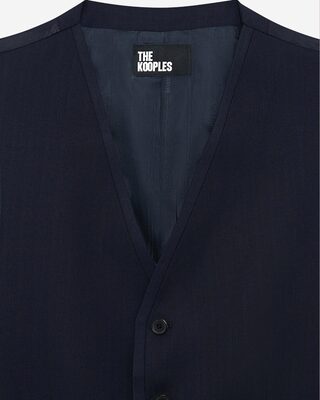 Gilet de costume en laine bleu marine