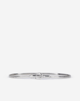 Ceinture fine en métallerie argentée