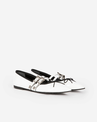 Ballerines plates en cuir blanc