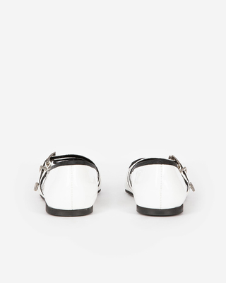 Ballerines plates en cuir blanc