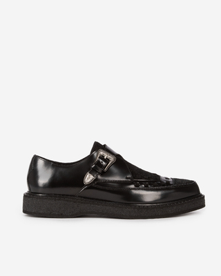Derbies en cuir et effet poulain noir