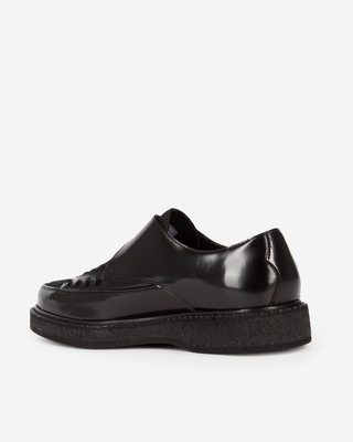 Derbies en cuir et effet poulain noir