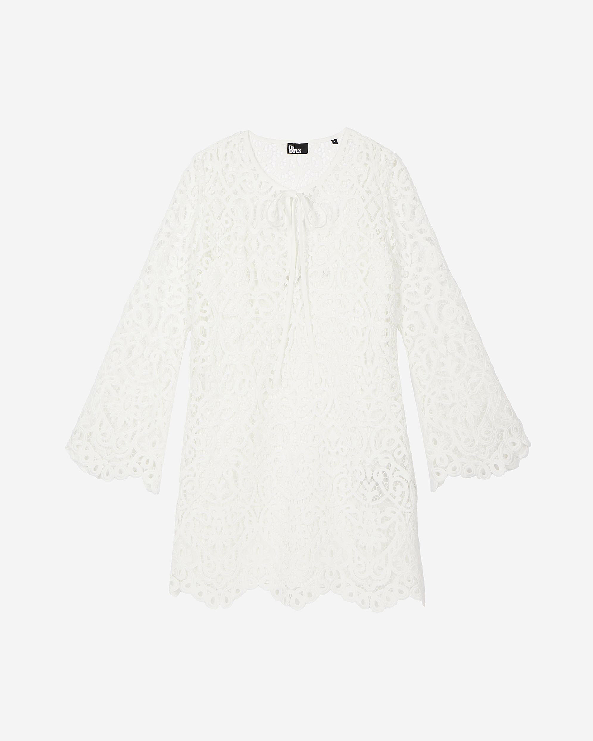 Robe courte en dentelle blanche