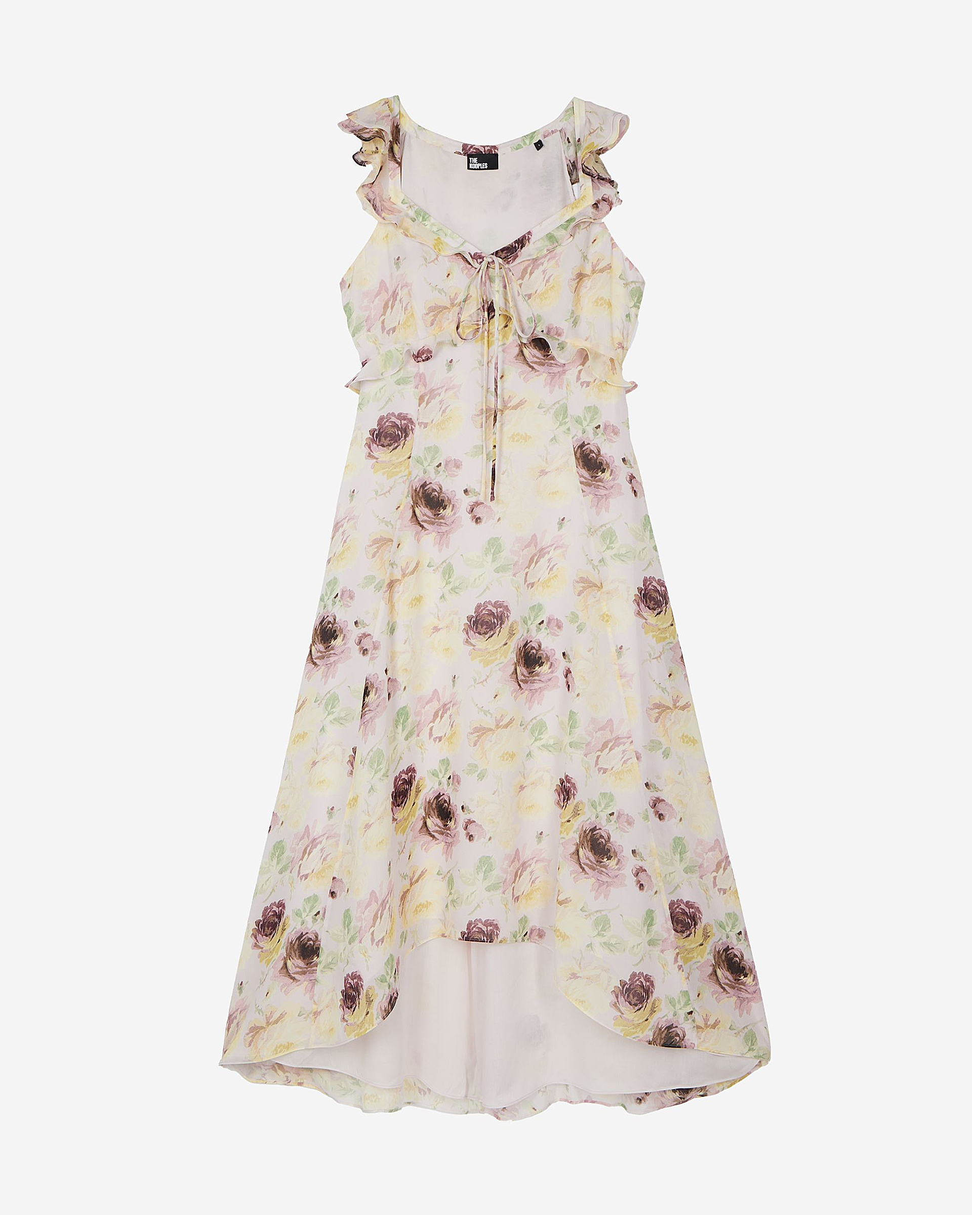 Robe longue volantée imprimé fleuri