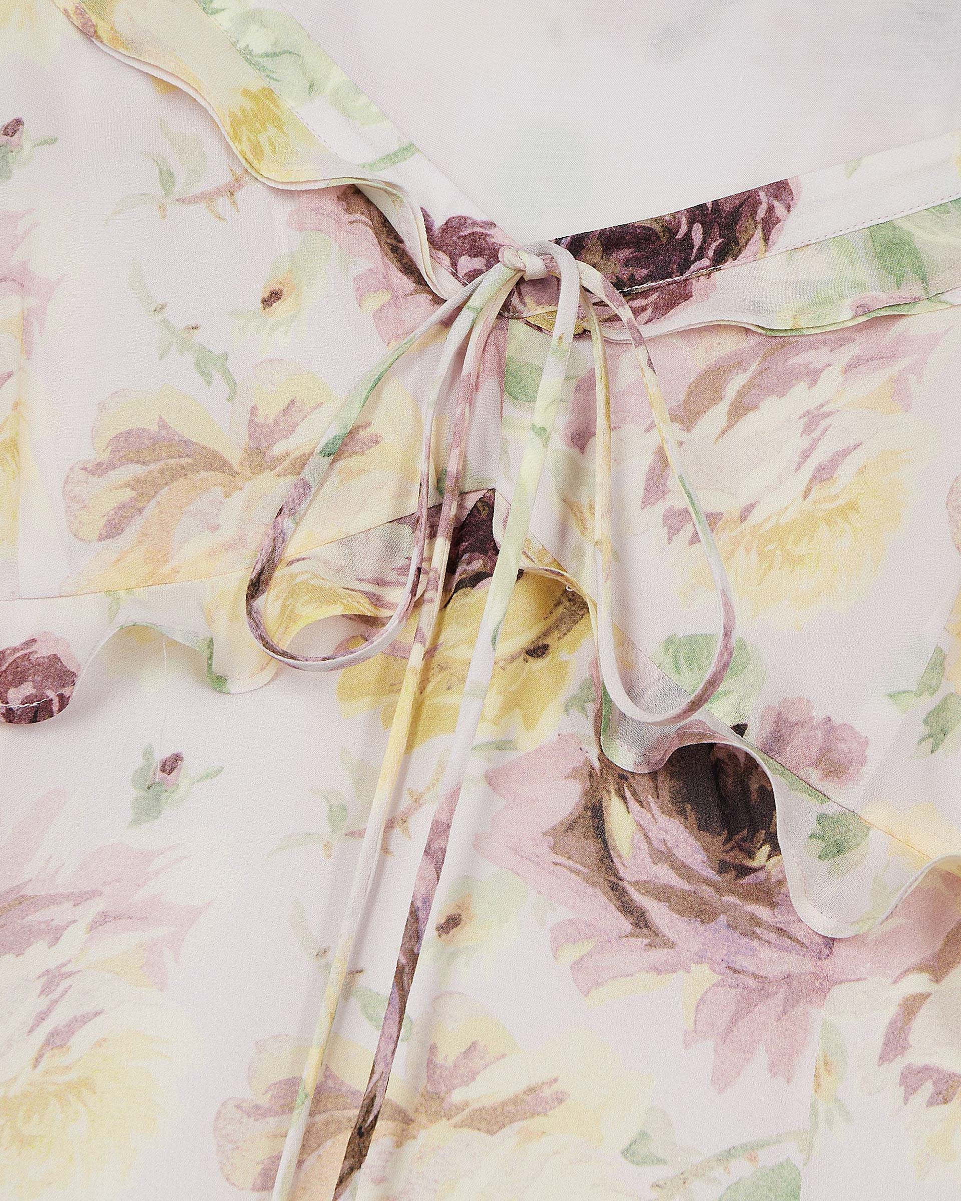 Robe longue volantée imprimé fleuri