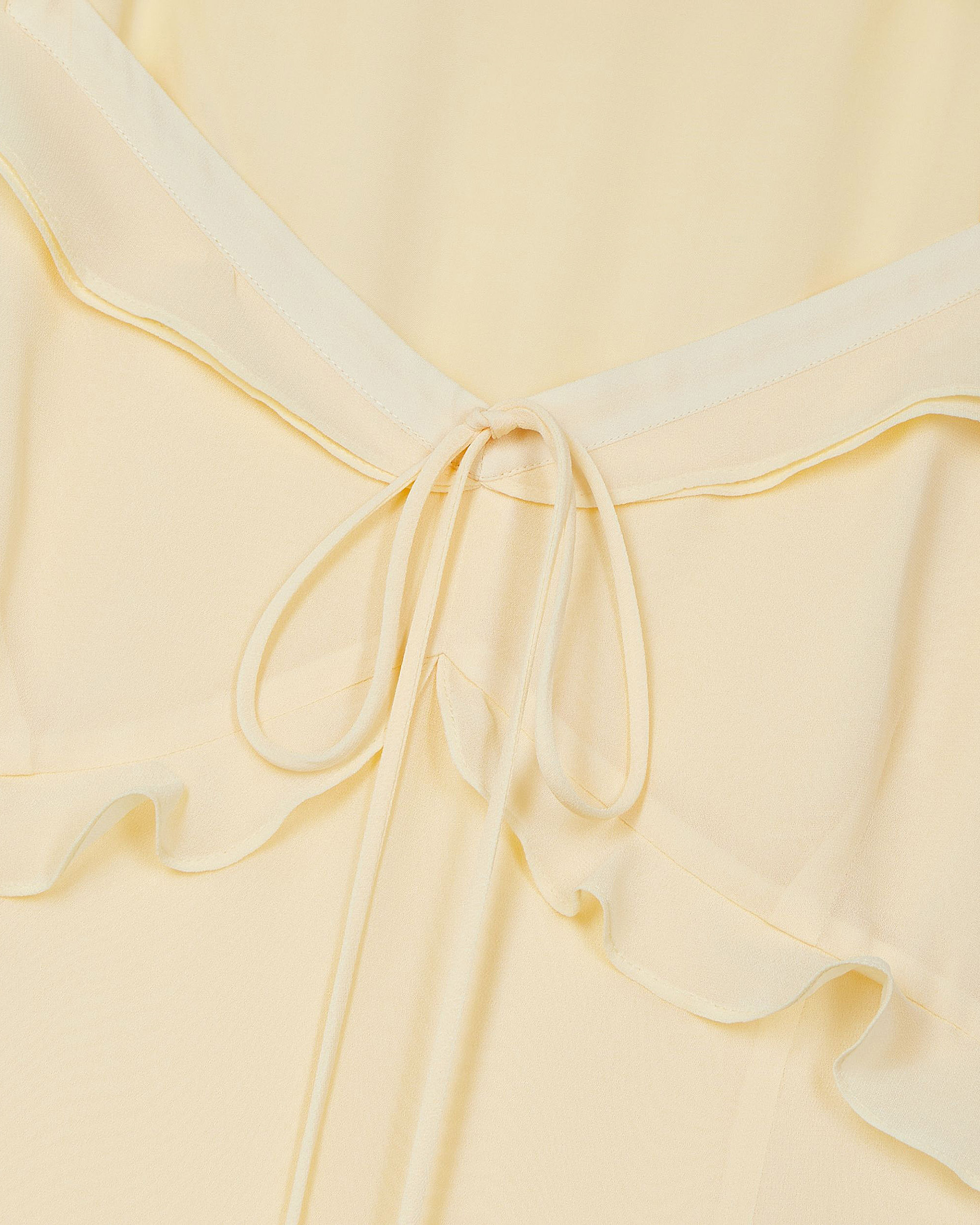 Robe longue volantée jaune